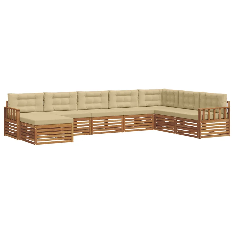 Ensemble de canapés d'extérieur 8 pcs Naturel et Beige - 2