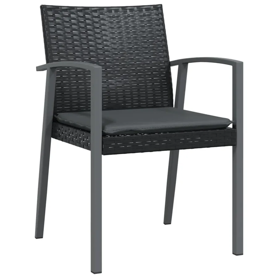 Ensemble à manger de jardin 5 pcs coussins résine tressée acier - 5