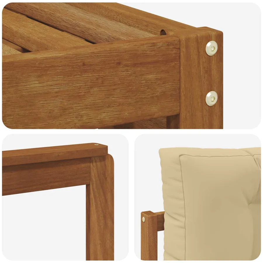 Ensembles de canapés avec coussin 6 pcs Naturel et Beige - 5