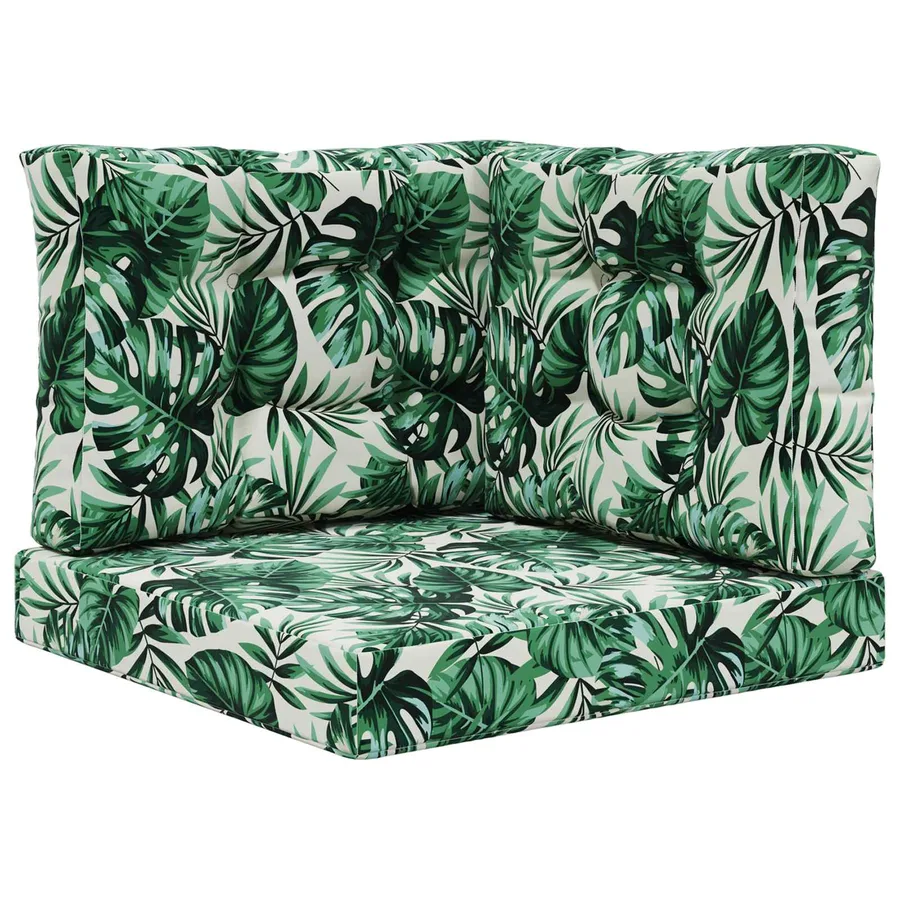 Coussin de canapé d'extérieur 3 pcs Motif feuille Polyester - 2