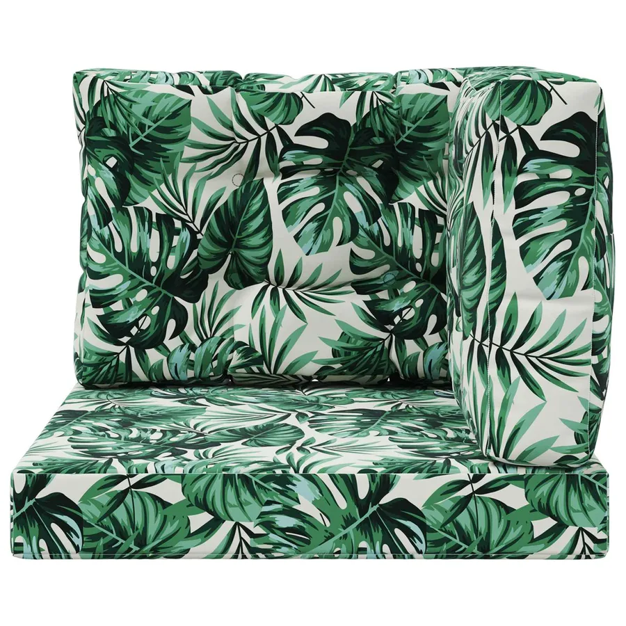 Coussin de canapé d'extérieur 3 pcs Motif feuille Polyester - 6