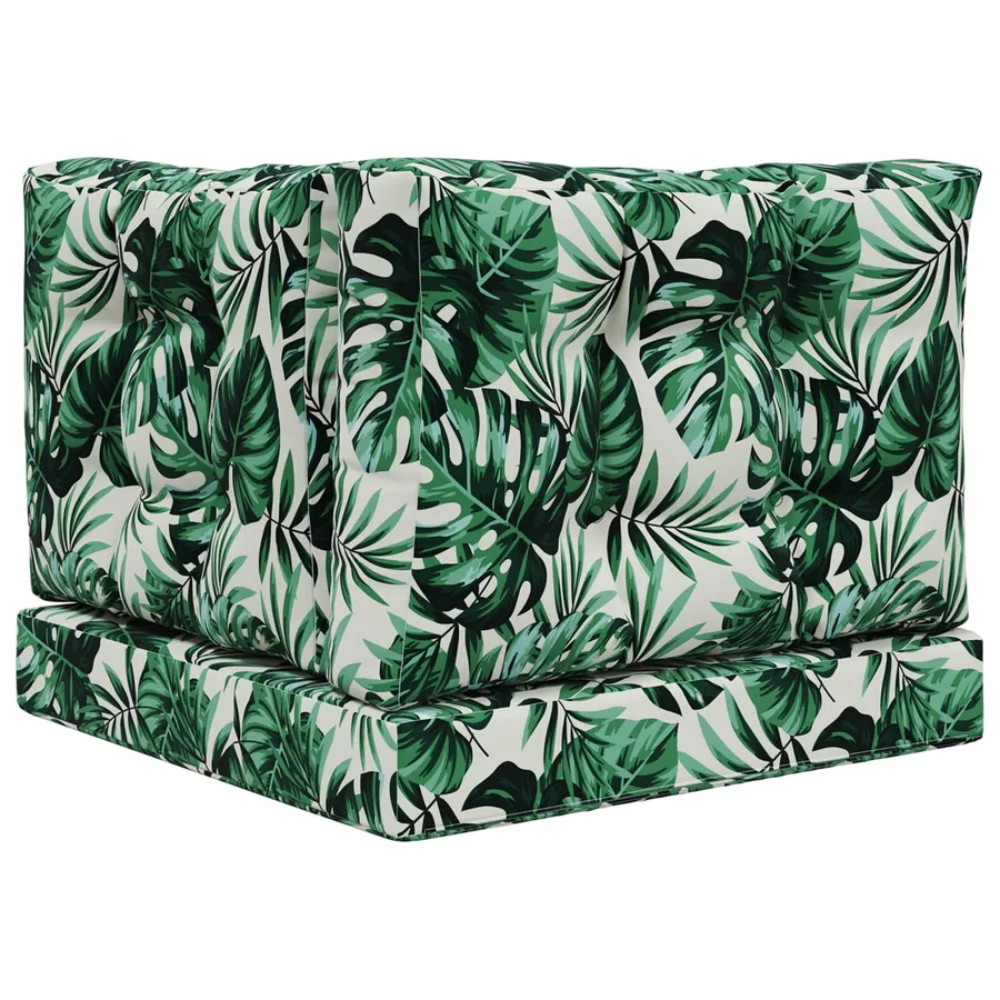 Coussin de canapé d'extérieur 3 pcs Motif feuille Polyester - 7