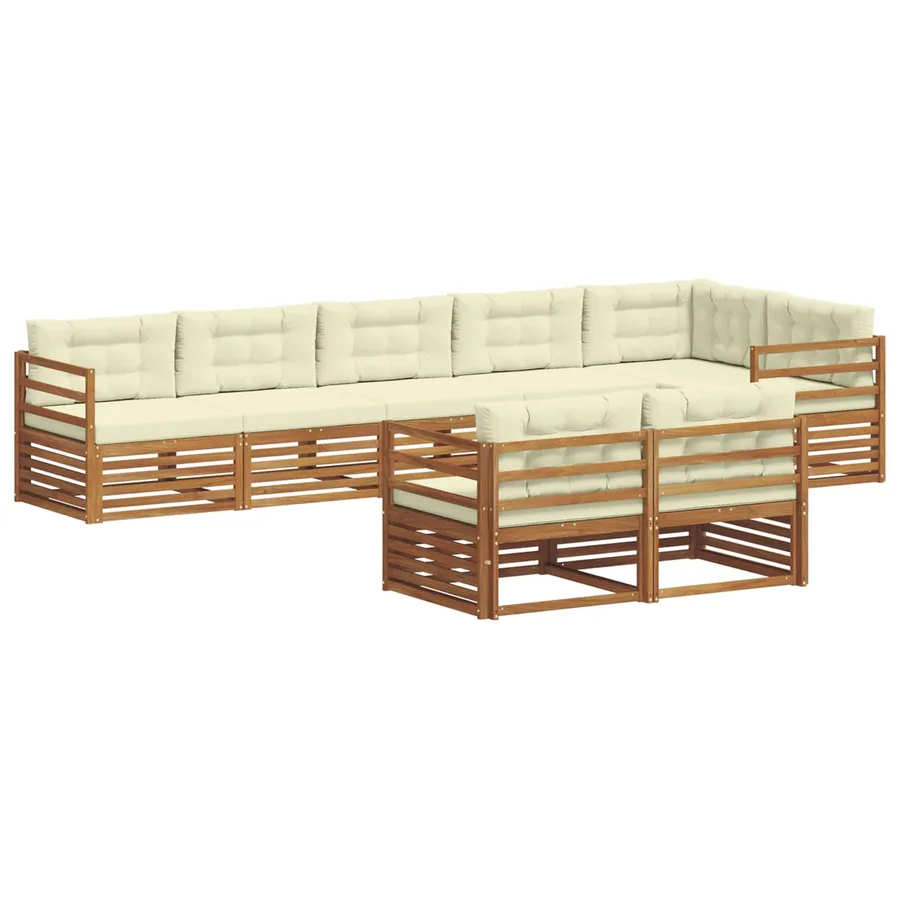 Ensemble de canapés d'extérieur 8 pcs Naturel et Crème - 2