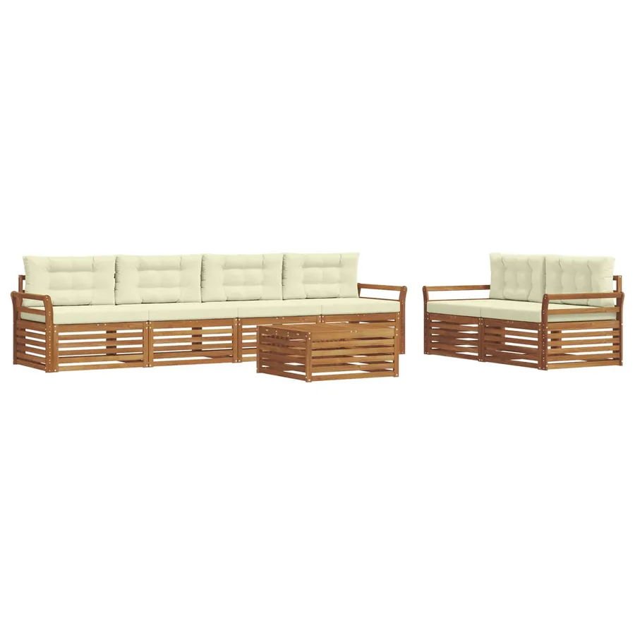Ensemble de canapés d'extérieur 7 pcs Naturel et Crème - 2