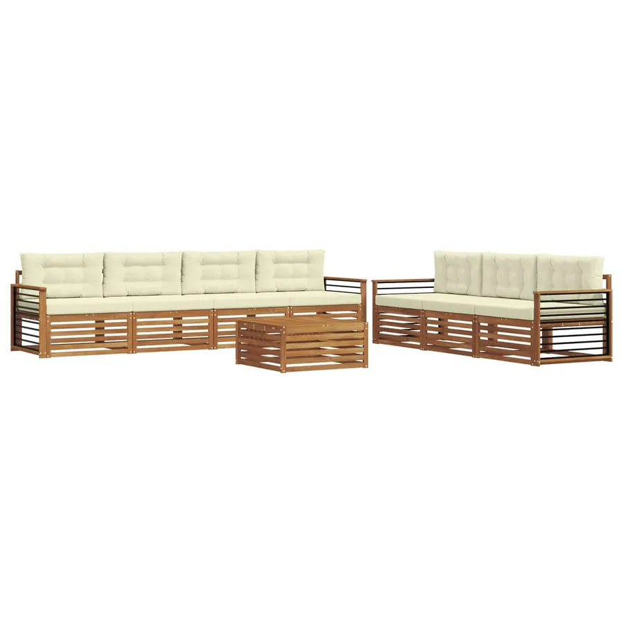 Ensemble de canapés d'extérieur 8 pcs Naturel et Crème - 2