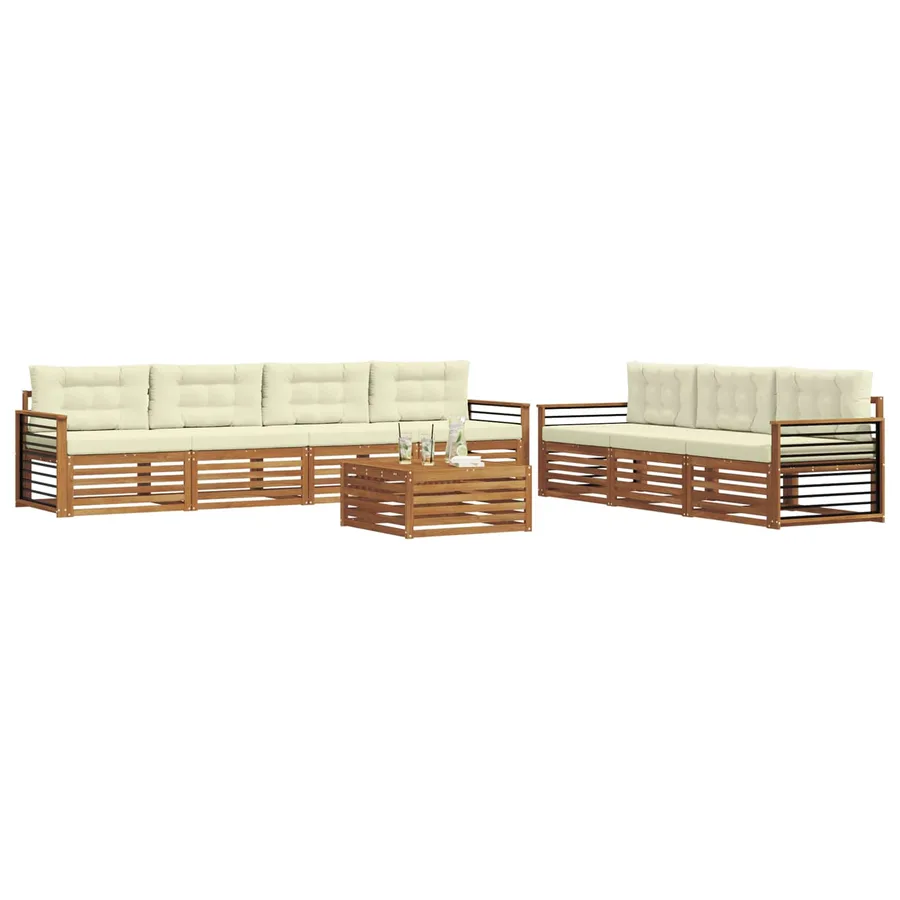 Ensemble de canapés d'extérieur 8 pcs Naturel et Crème - 3