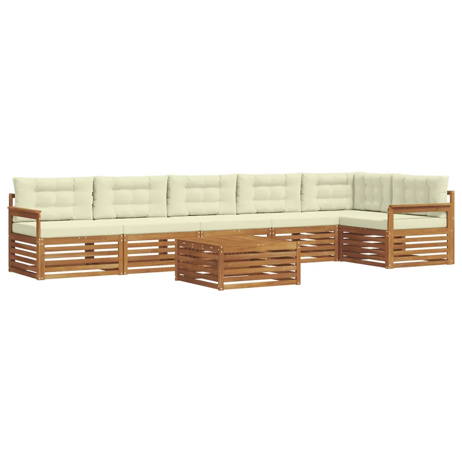 Ensemble de canapés d'extérieur 7 pcs Naturel et Crème - 2