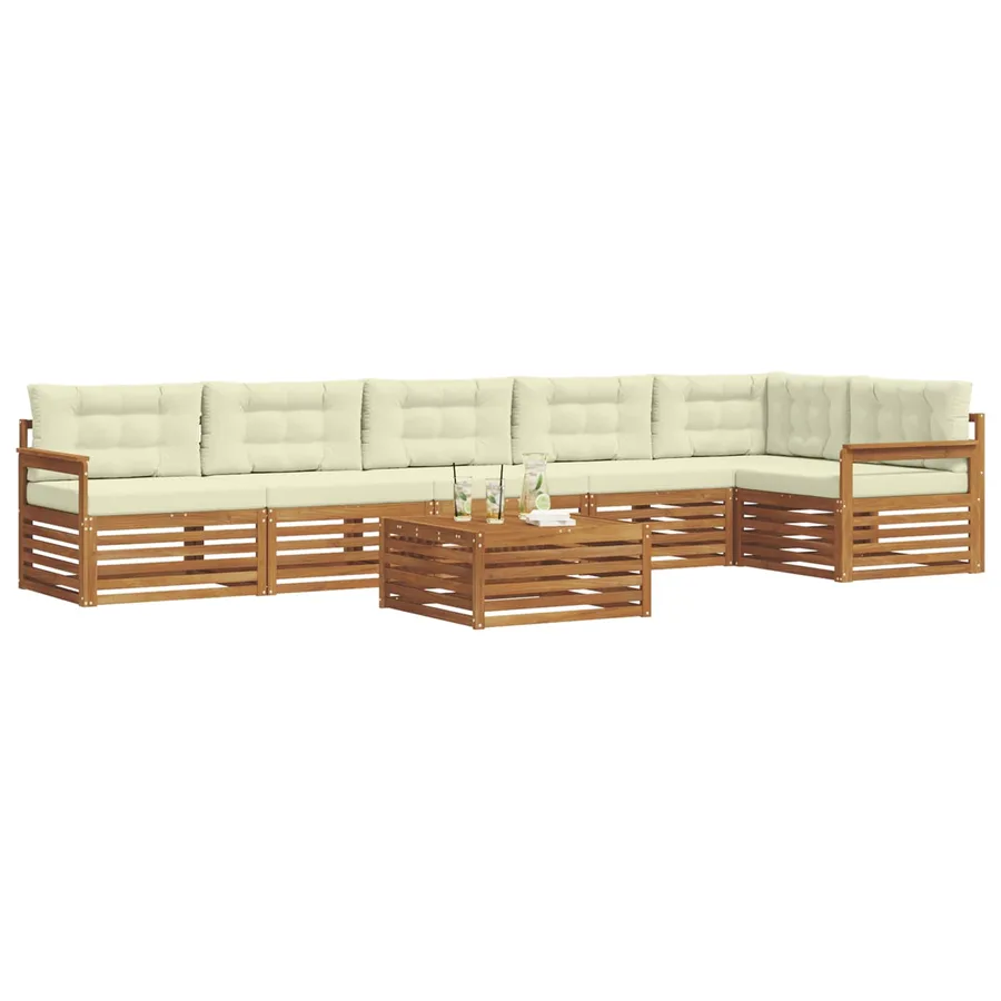 Ensemble de canapés d'extérieur 7 pcs Naturel et Crème - 3