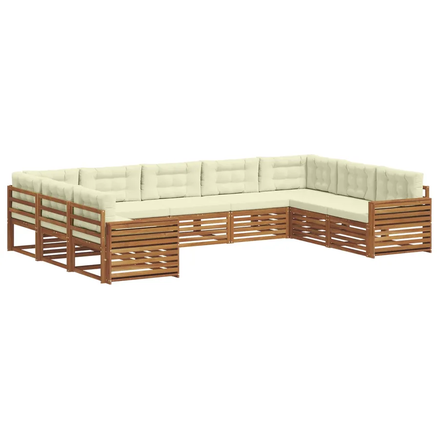 Ensemble de canapés d'extérieur 9 pcs Naturel et Crème - 2