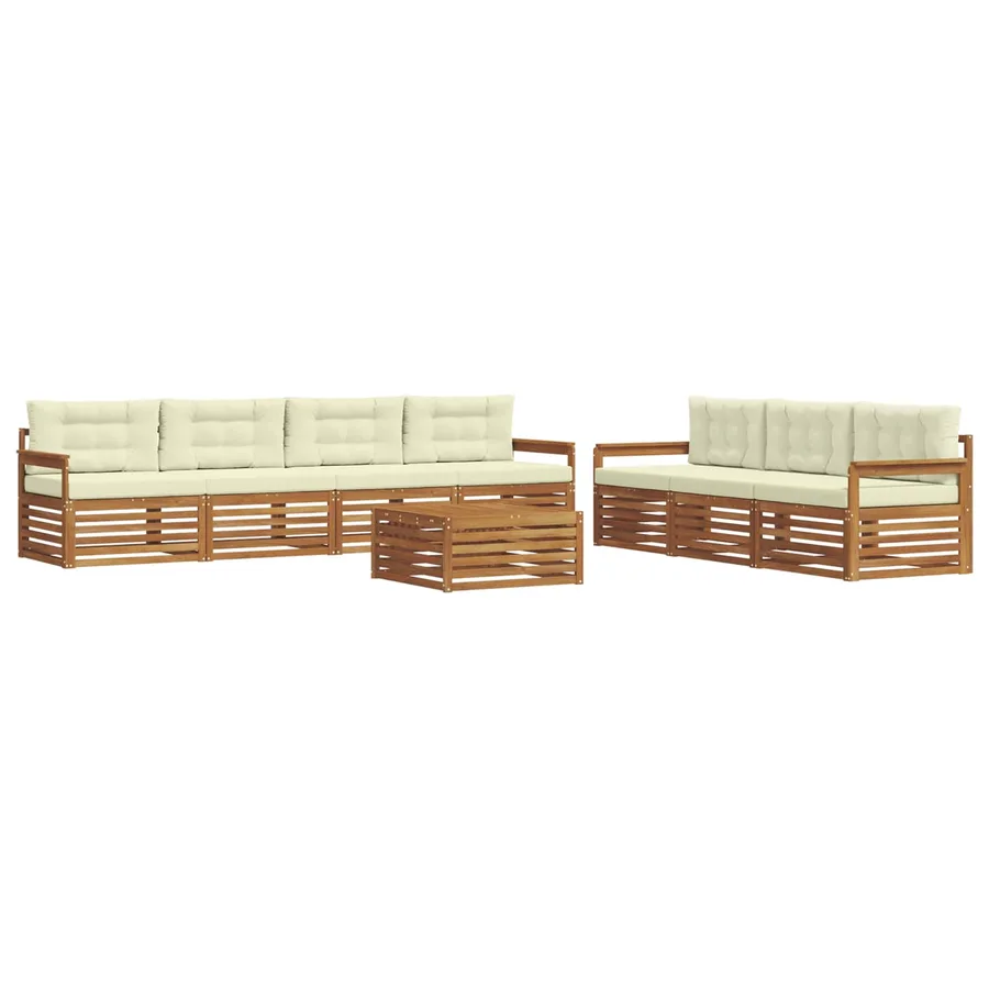 Ensemble de canapés d'extérieur 8 pcs Naturel et Crème - 2