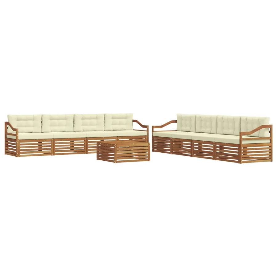 Ensemble de canapés d'extérieur 9 pcs Naturel et Crème - 2