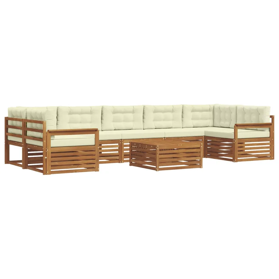 Ensemble de canapés d'extérieur 8 pcs Naturel et Crème - 2