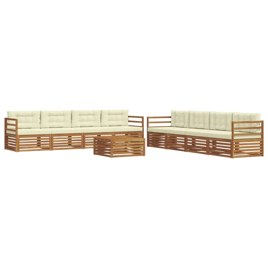 Ensemble de canapés d'extérieur 9 pcs Naturel et Crème - 2