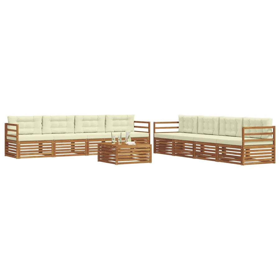 Ensemble de canapés d'extérieur 9 pcs Naturel et Crème - 3