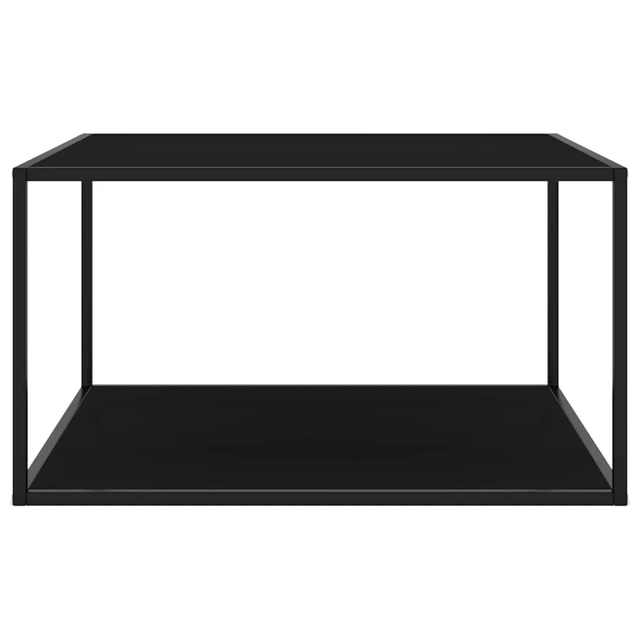 Table basse Noir avec verre noir 90x90x50 cm - 2