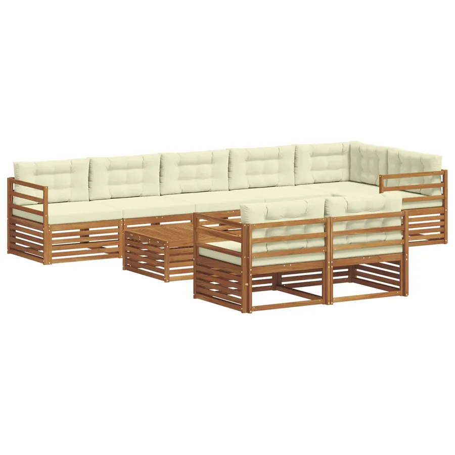 Ensemble de canapés d'extérieur 9 pcs Naturel et Crème - 2