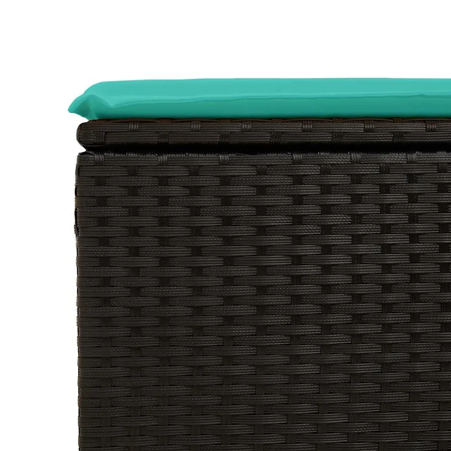 Salon de jardin 8 pcs avec coussins noir résine tressée - 14