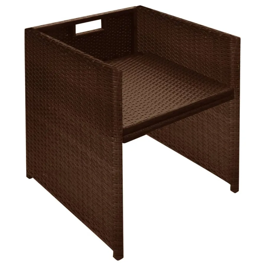 Ensemble de bistro 3 pcs et coussins résine tressée marron - 8