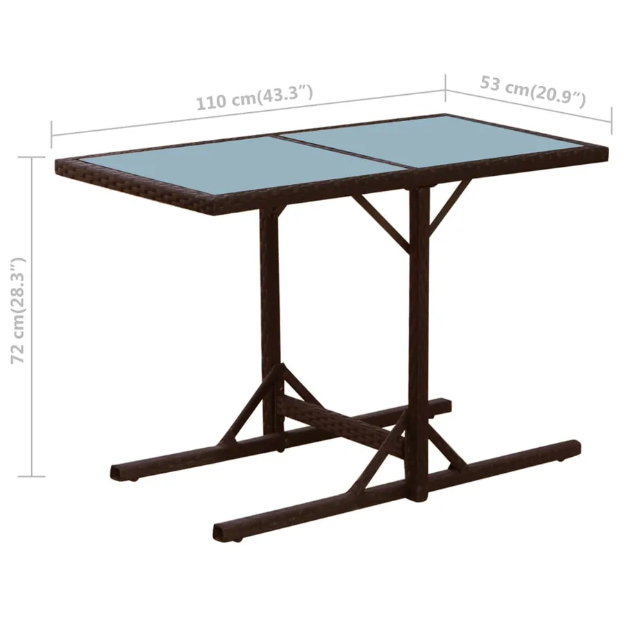 Ensemble de bistro 3 pcs et coussins résine tressée marron - 9