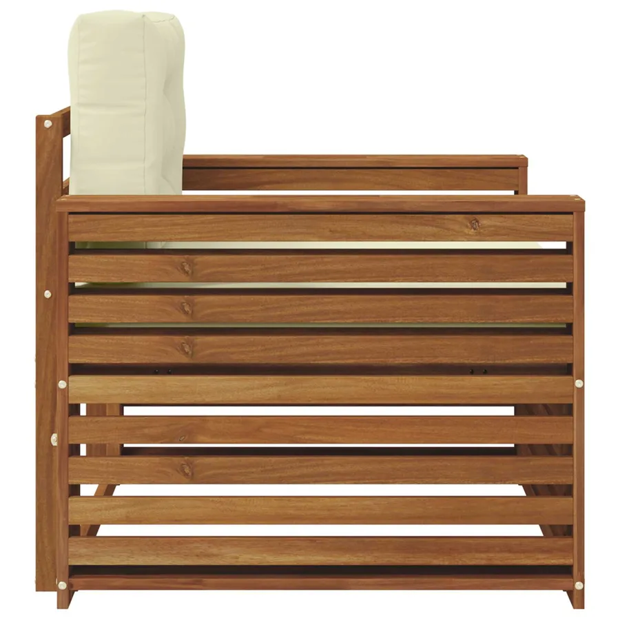 Canapé d’extérieur Bois d'acacia massif et polyester - 4