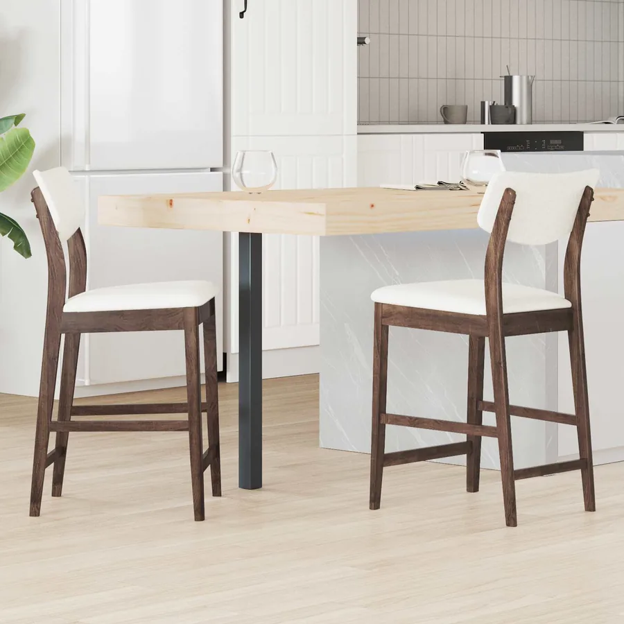Chaises de salle à manger 2 pcs Marron Clair 48 x 49 x 95 cm