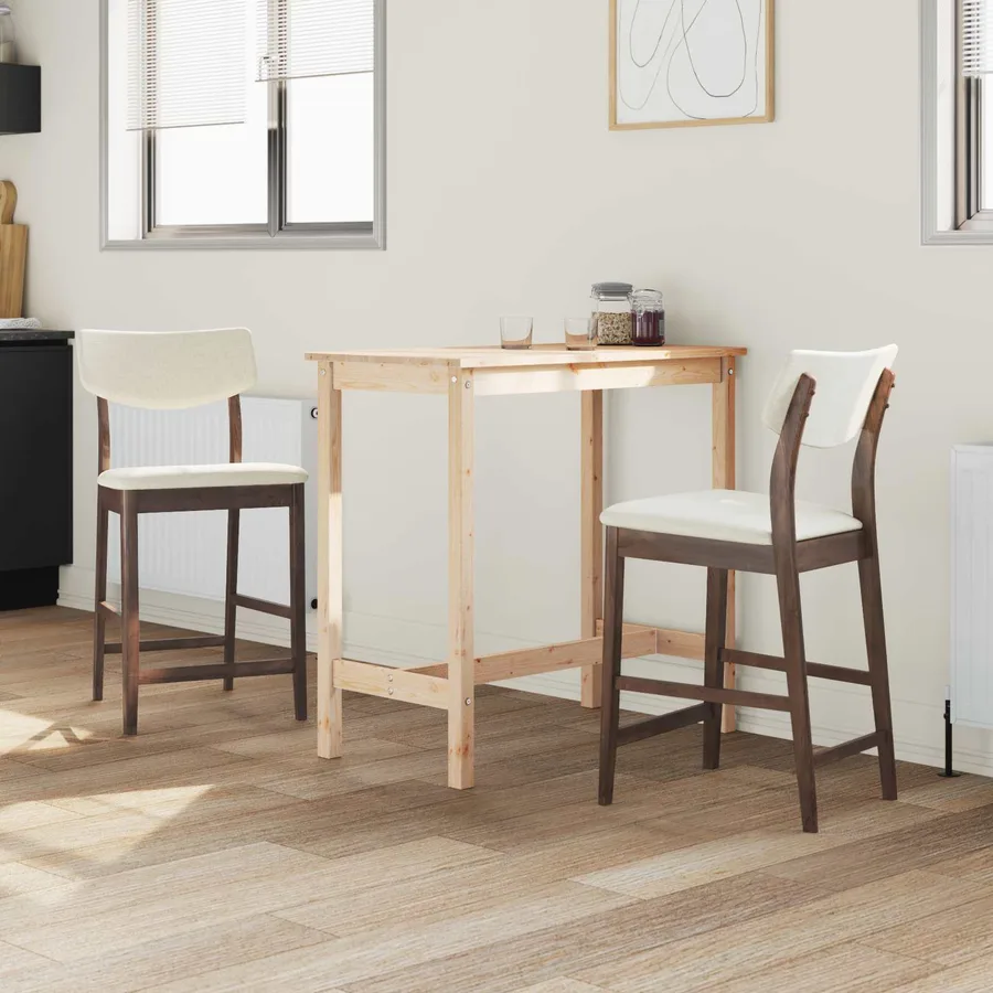 Chaises de salle à manger 2 pcs Marron Clair 48 x 49 x 95 cm - 3
