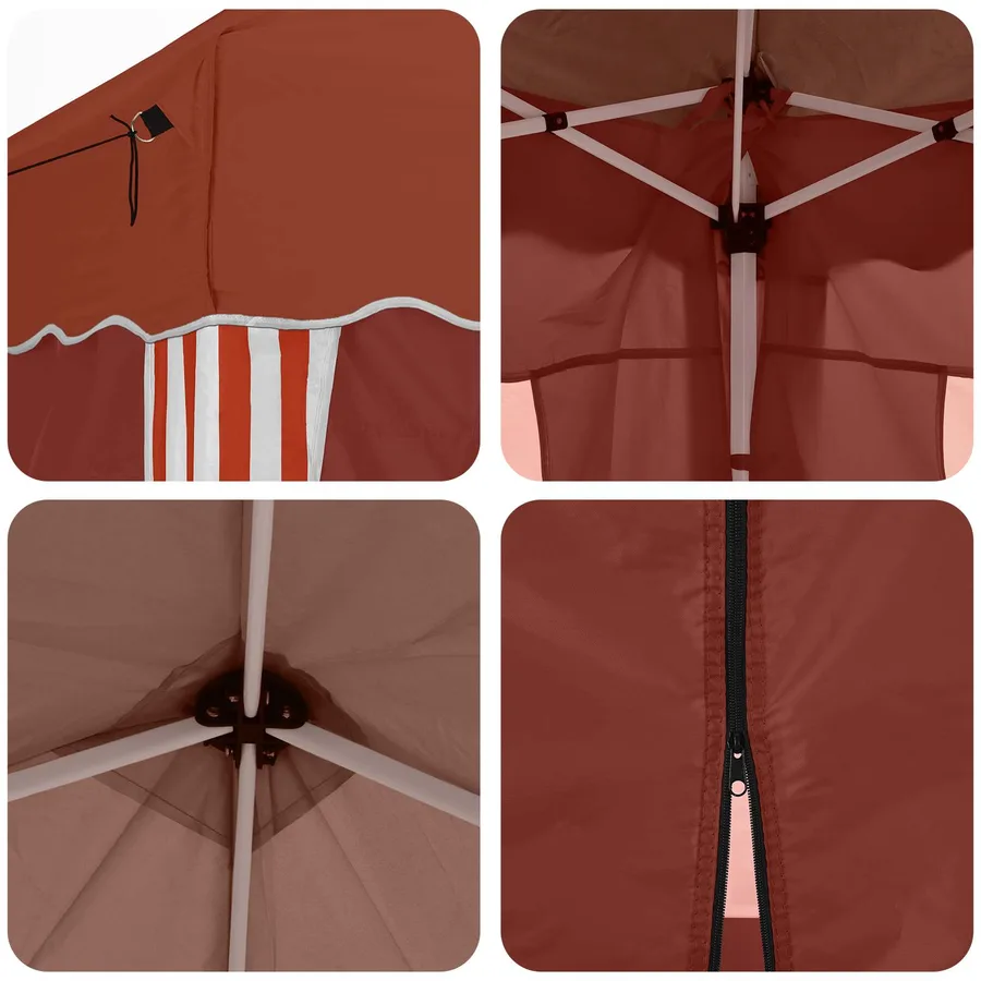 Tente de fête pop-up 575 x 288 x 245 cm Terre cuite - 11