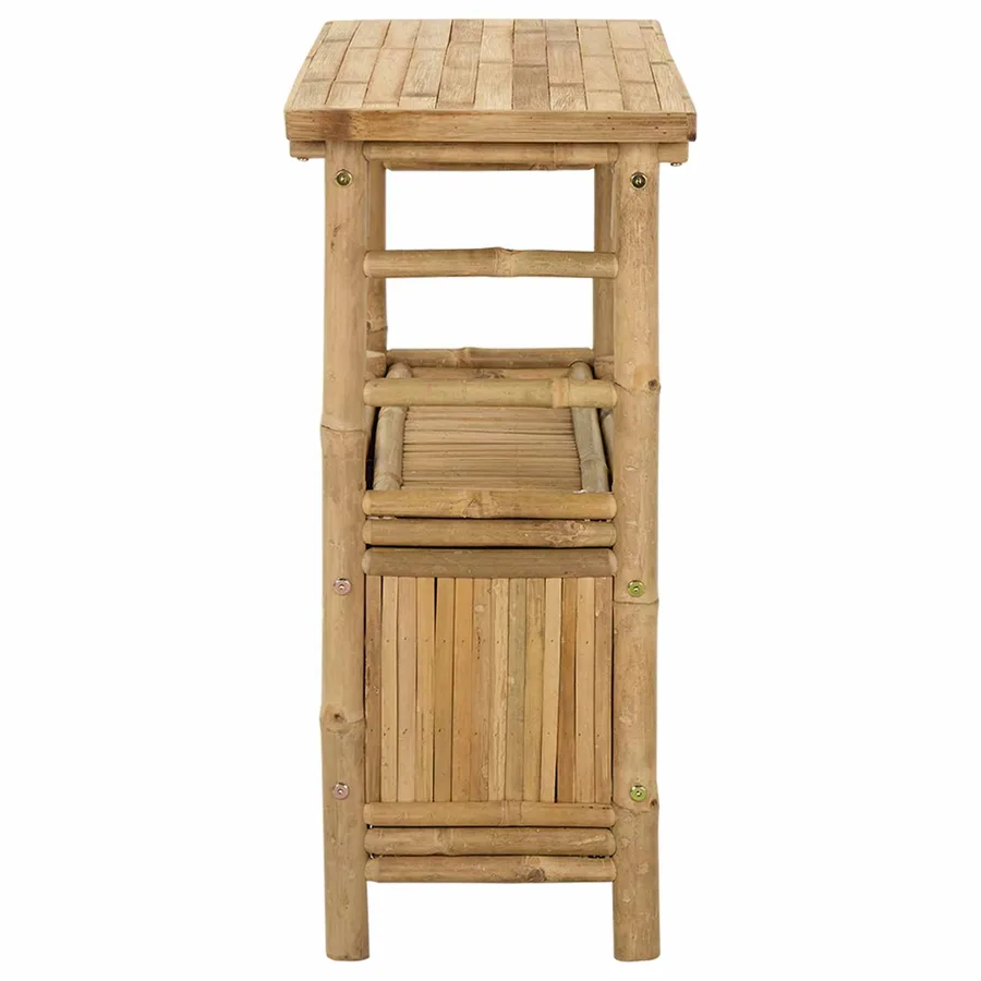 Table console avec étagère Naturel 80 x 35 x 75 cm Bambou - 5