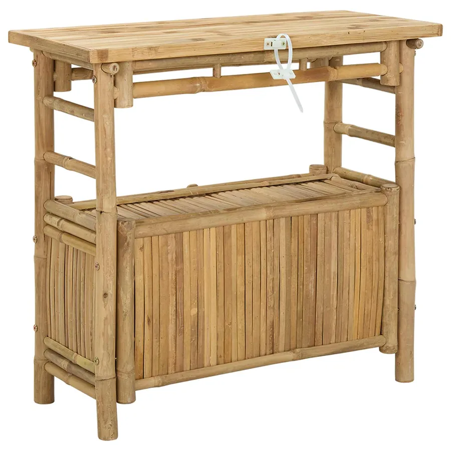 Table console avec étagère Naturel 80 x 35 x 75 cm Bambou - 6