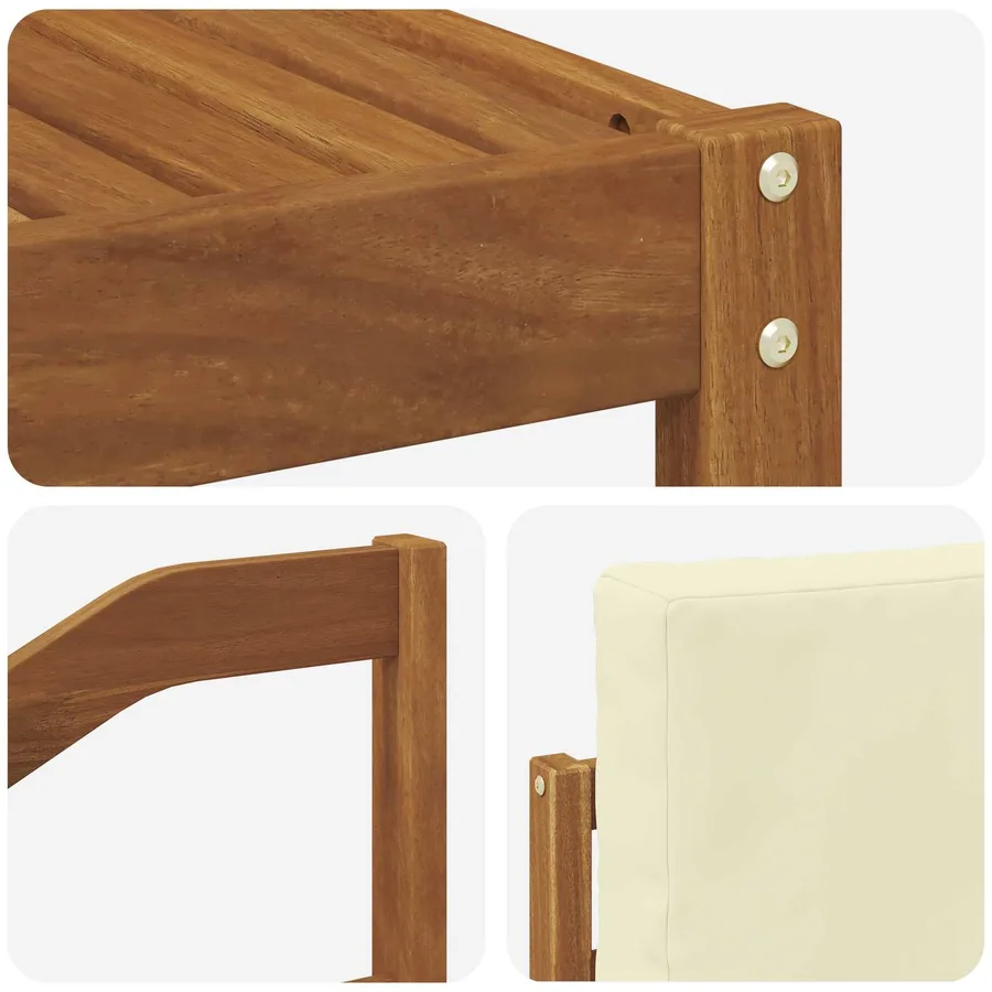 Ensemble de canapés d'extérieur 5 pcs Naturel et Crème - 7