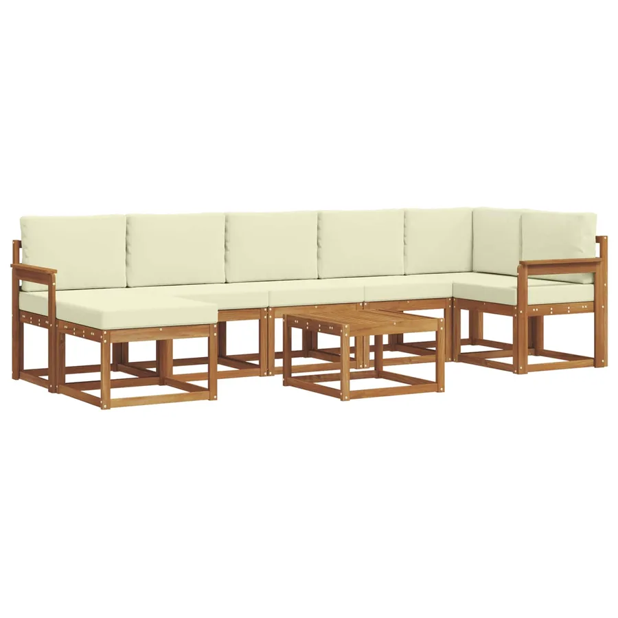 Ensemble de canapés d'extérieur 8 pcs Naturel et Crème - 2