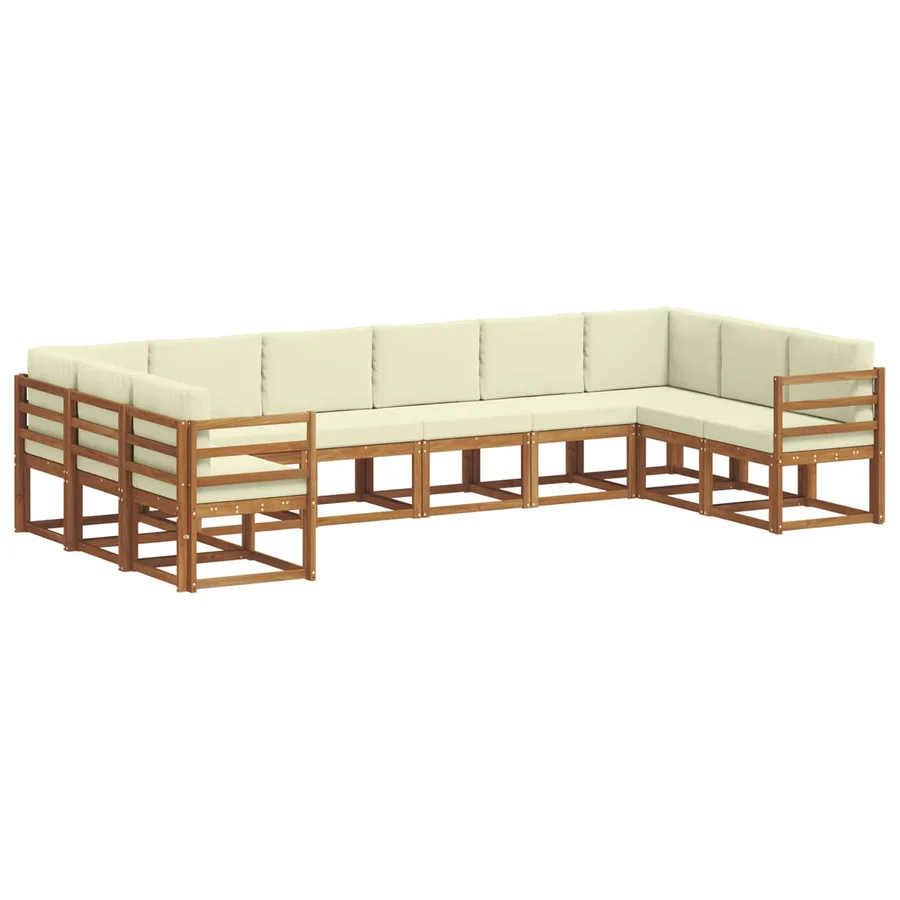 Ensemble de canapés d'extérieur 10 pcs Naturel et Crème - 2