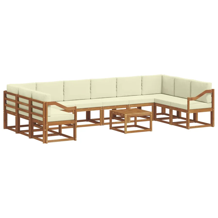 Ensemble de canapés d'extérieur 11 pcs Naturel et Crème - 2
