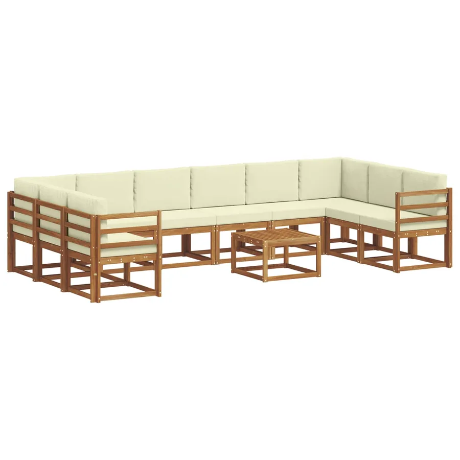 Ensemble de canapés d'extérieur 11 pcs Naturel et Crème - 2