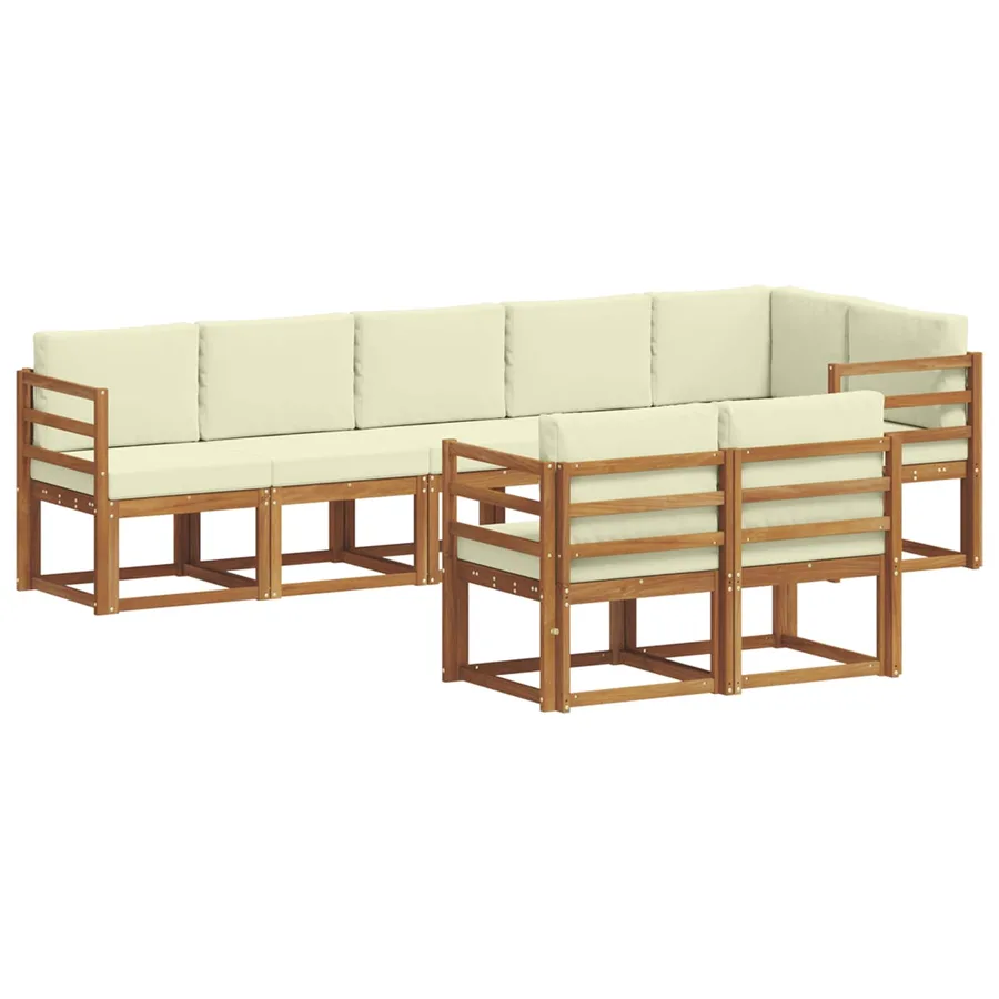 Ensemble de canapés d'extérieur 8 pcs Naturel et Crème - 2
