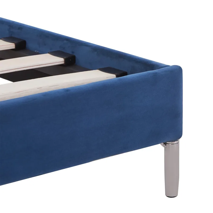 Cadre de lit sans matelas bleu tissu 180x200 cm - 6