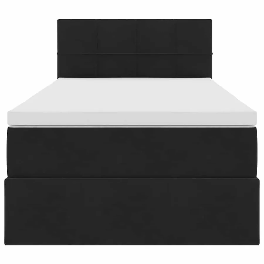 Lit de Rangement avec matelas Noir 90 x 190 cm Velours - 7