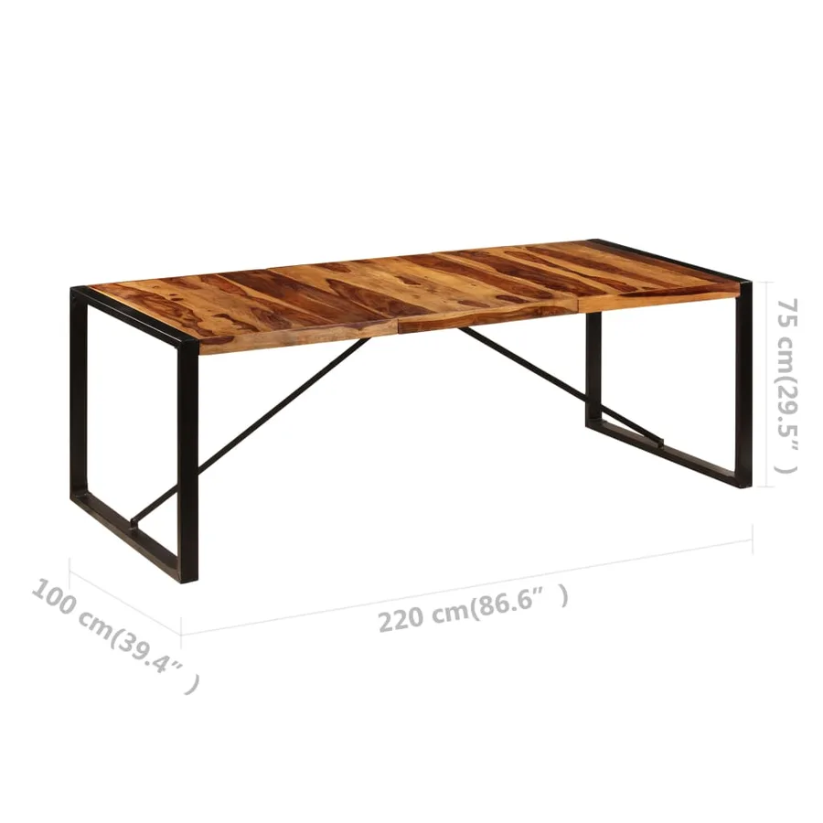 Table de salle à manger 220x100x75 cm Bois massif - 6