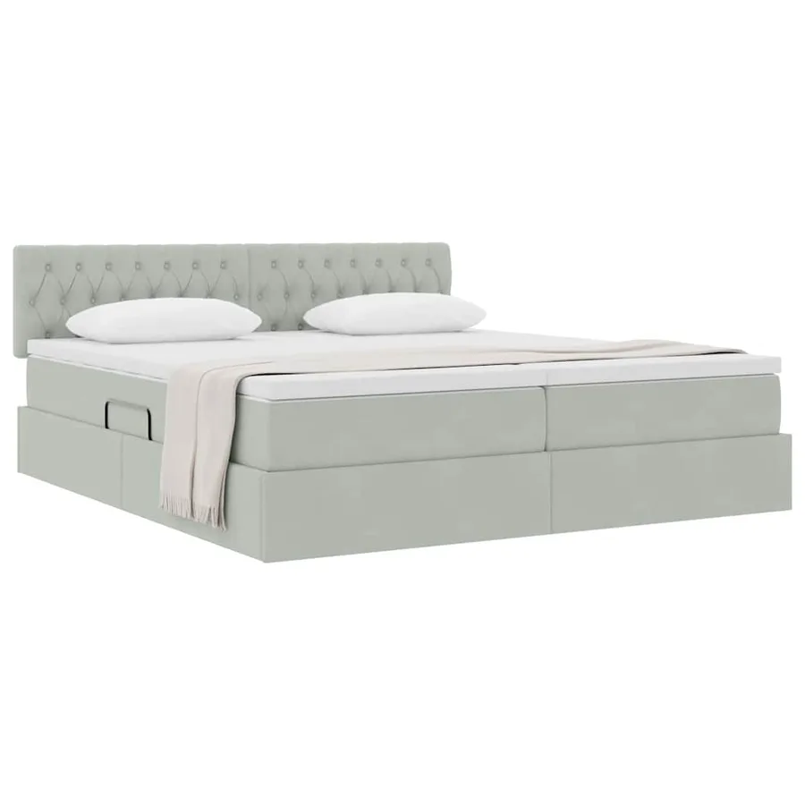 Lit de Rangement avec matelas Gris clair 90 x 200 cm - 3