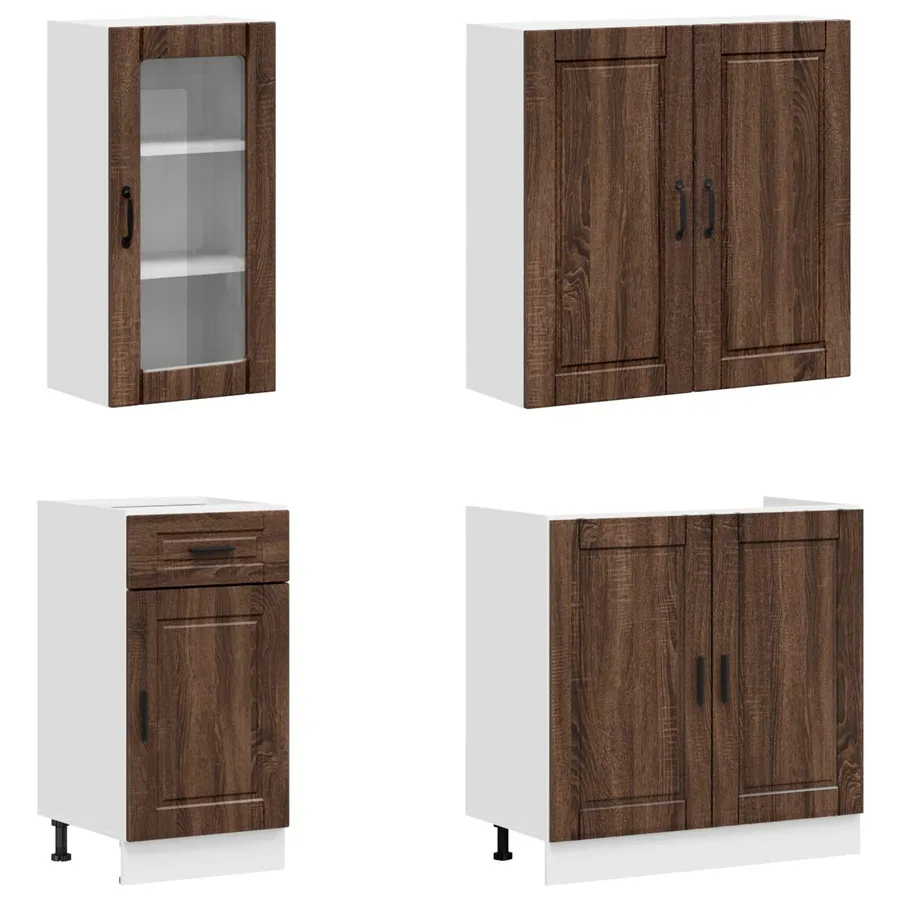 Unité de cuisine PORTO 8 pcs Chêne brun Bois d'ingénierie - 3
