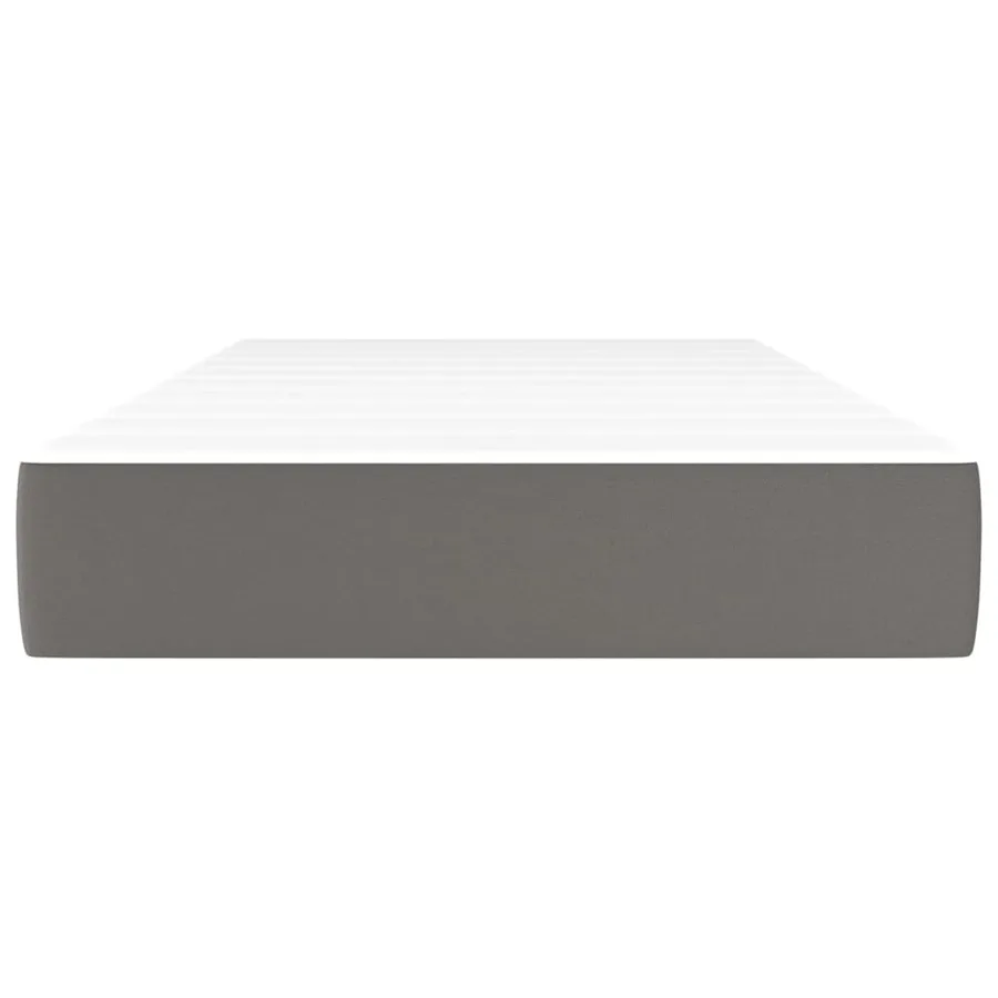 Matelas de lit à ressorts ensachés fermeté moyenne Gris 90x190x20 cm Similicuir - 3