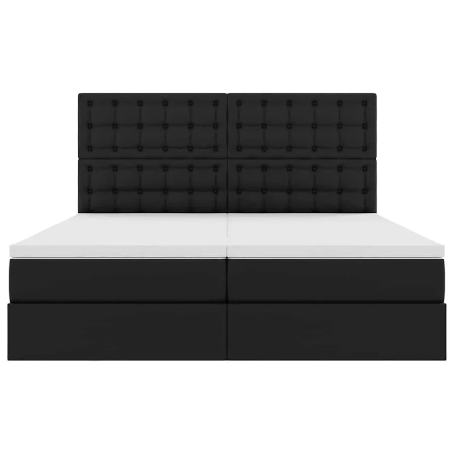 Lit avec rangement et LED Noir 180 x 200 cm Simili cuir - 11