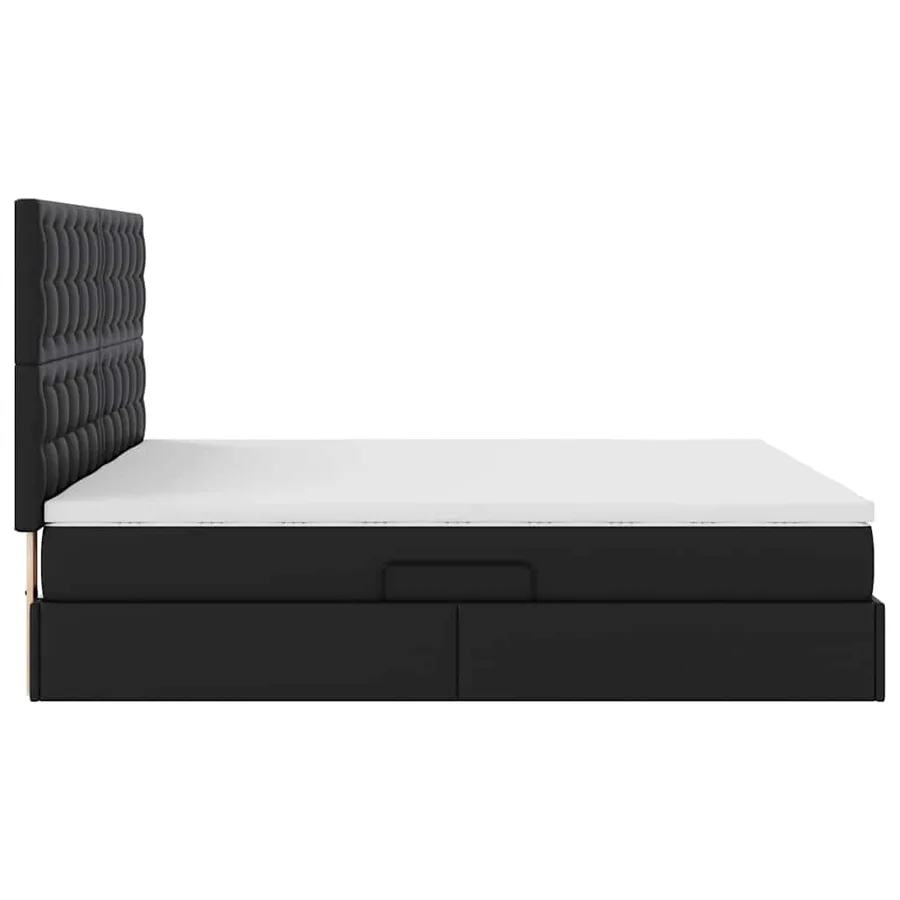 Lit avec rangement et LED Noir 180 x 200 cm Simili cuir - 12