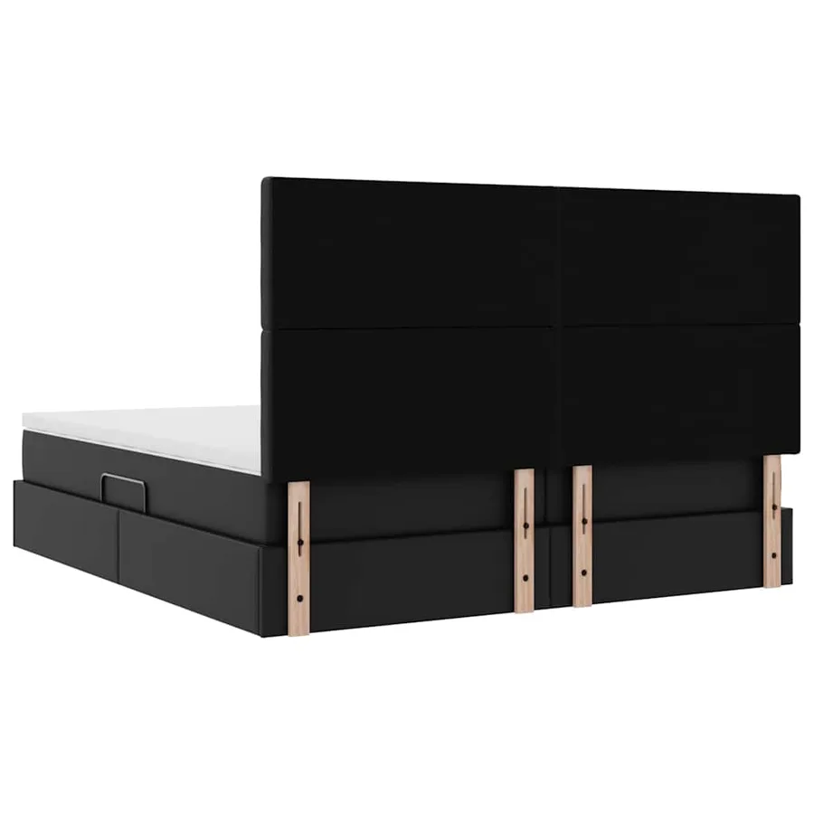 Lit avec rangement et LED Noir 180 x 200 cm Simili cuir - 13