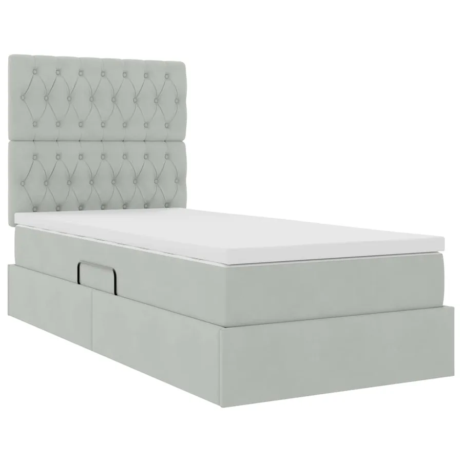 Lit de rangement LED avec matelas Gris clair 90 x 200 cm - 6