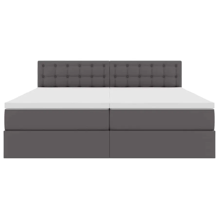 Lit de Rangement Gris 200 x 200 cm Cuir synthétique - 10