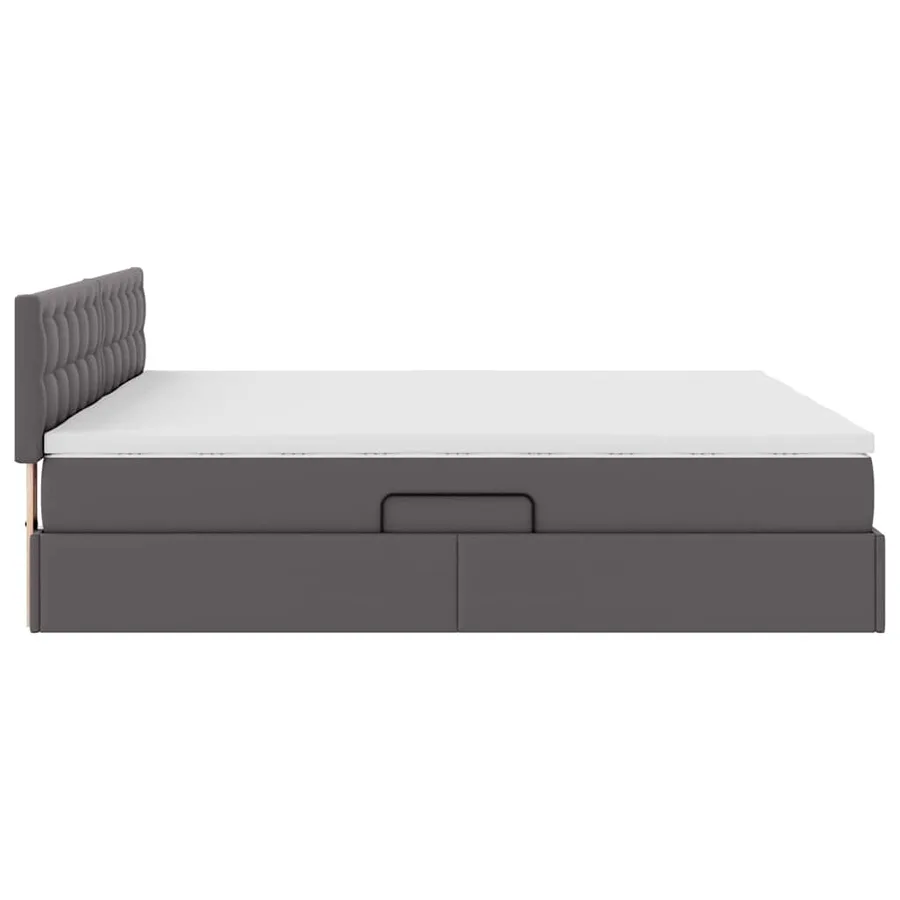 Lit de Rangement Gris 200 x 200 cm Cuir synthétique - 11