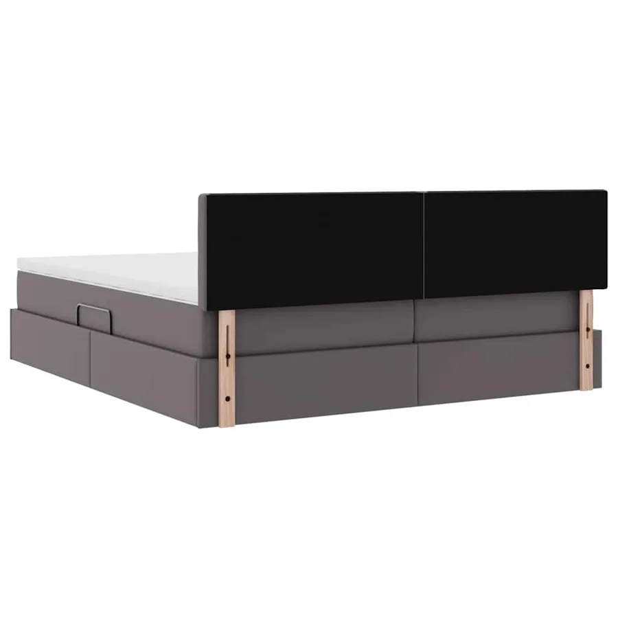 Lit de Rangement Gris 200 x 200 cm Cuir synthétique - 12
