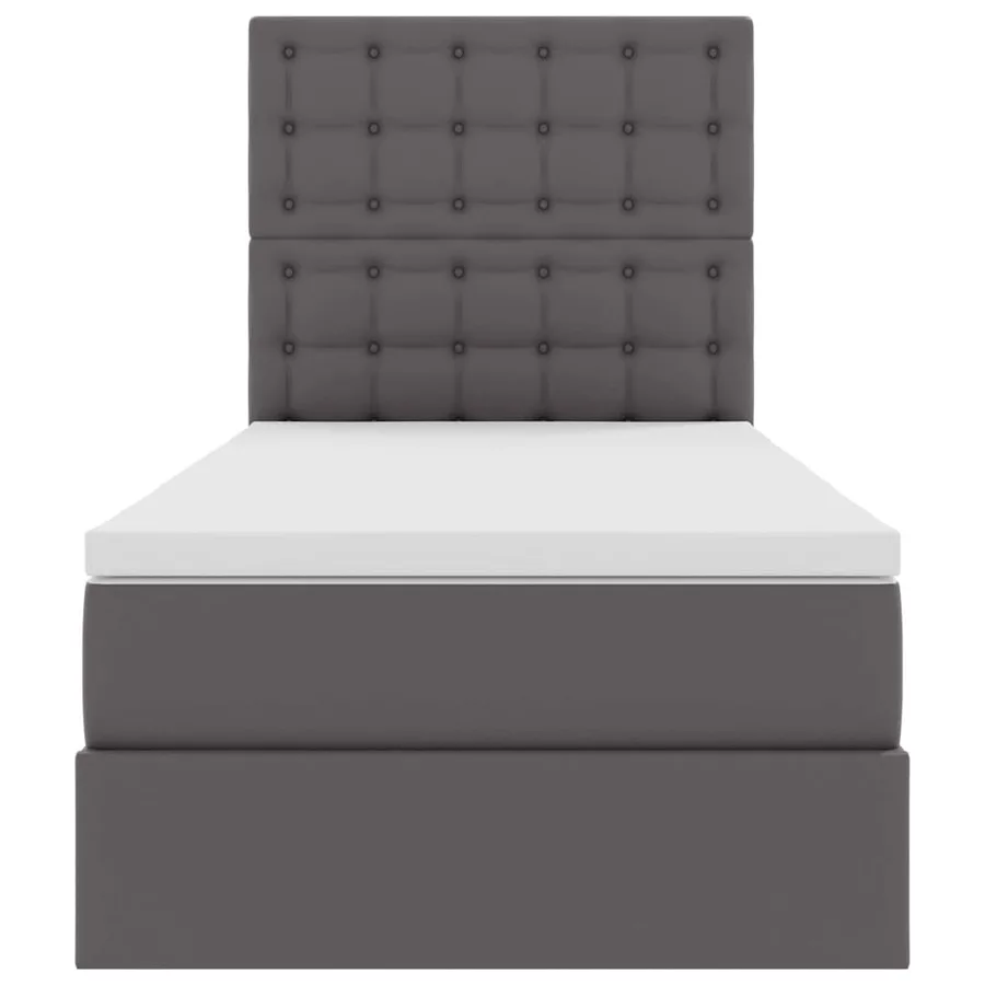 Lit de Rangement Gris 90 x 190 cm Cuir synthétique - 7