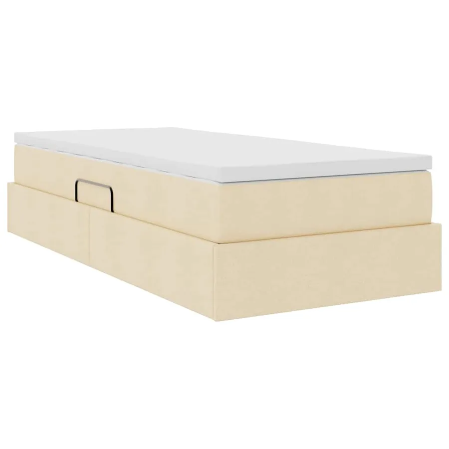 Lit avec rangement et matelas Crème 90 x 190 cm Polyester - 5